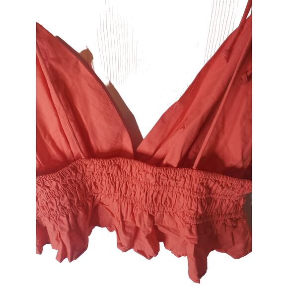 Sim & Sam Salmon Spaghetti Strap Crop Top, NWT, XL - Picture 4 of 6